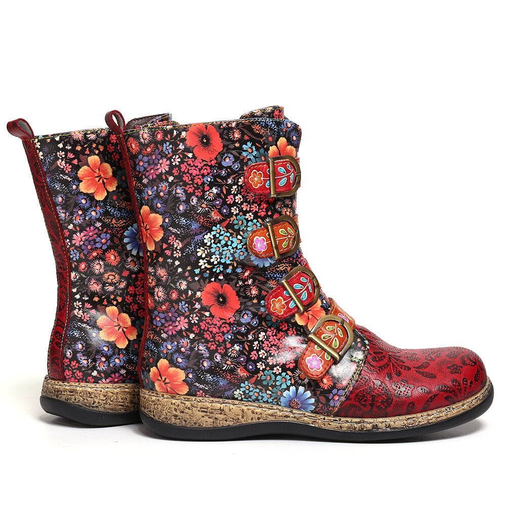 Crêpes | Bottes uniques à motif floral