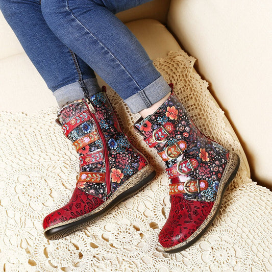 Crêpes | Bottes uniques à motif floral