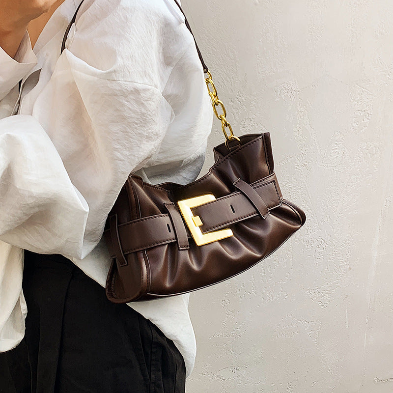 Damen Umhängetasche mit elegantem Kettenakzent und weichem Obermaterial