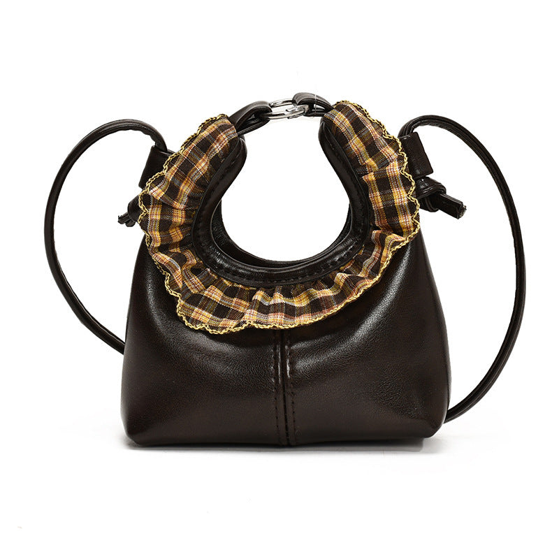 Damen Mini-Handtasche mit trendigem Rüschendesign