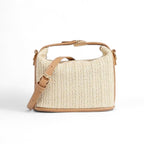 Kleine Schultertasche aus Stroh