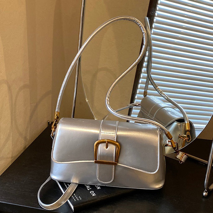 Damen Schultertasche mit abnehmbarem Trageriemen und eleganter Verschluss