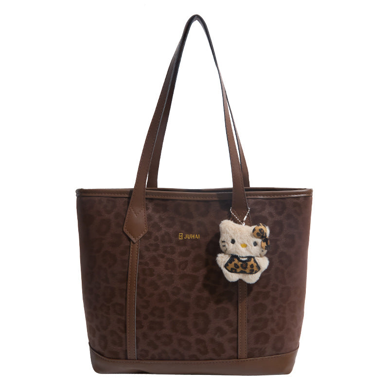 Damen modische Tragetasche mit Leopardenmuster und praktischem Innenfach