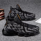 Damen High-Cut Sport Sneakers mit elastischem Strickbereich