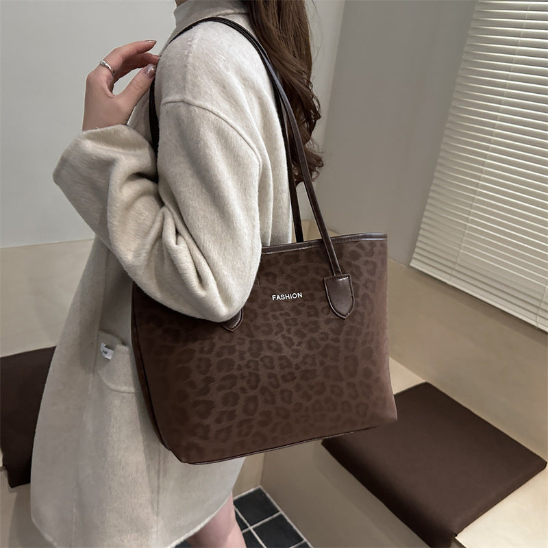 Damen elegante Tragetasche mit stylischem Leopardenmuster