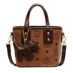 Damen Mini-Handtasche mit verspieltem Anhänger
