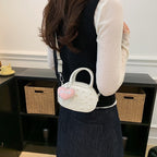 Damen trendige Mini-Handtasche mit auffälligen Perlenapplikationen