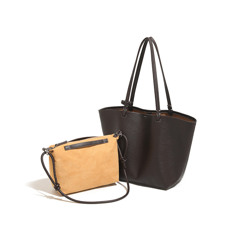 Damen Einkaufstaschen-Set aus hochwertigem Kunstleder mit praktischer Mini-Tasche
