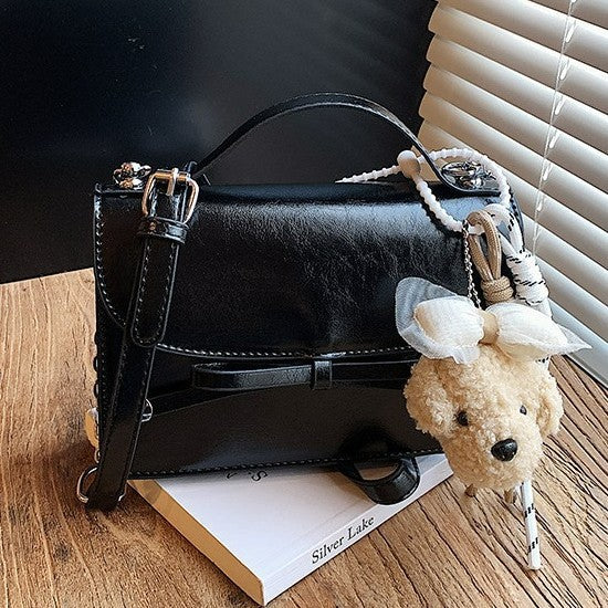 Damen elegante Mini-Handtasche mit süßem Anhänger