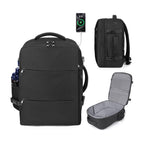 Multifunktionaler Rucksack mit integrierter Powerbank-Funktion und mehreren Fächern