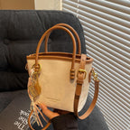 Damen Mini-Shopper Tasche mit modischer Kettenapplikation
