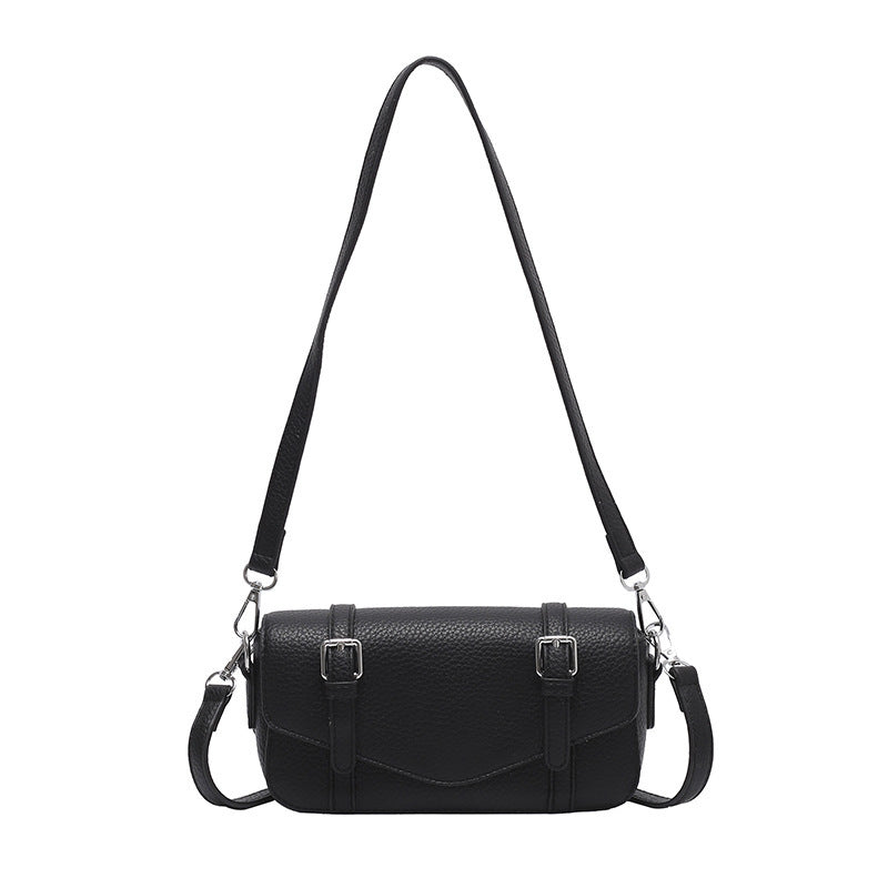 Damen elegante Schultertasche aus strukturiertem synthetischem Leder mit verstellbarem Schulterriemen