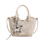 Damen Mini-Handtasche mit modischer Stern-Schlüsselanhänger