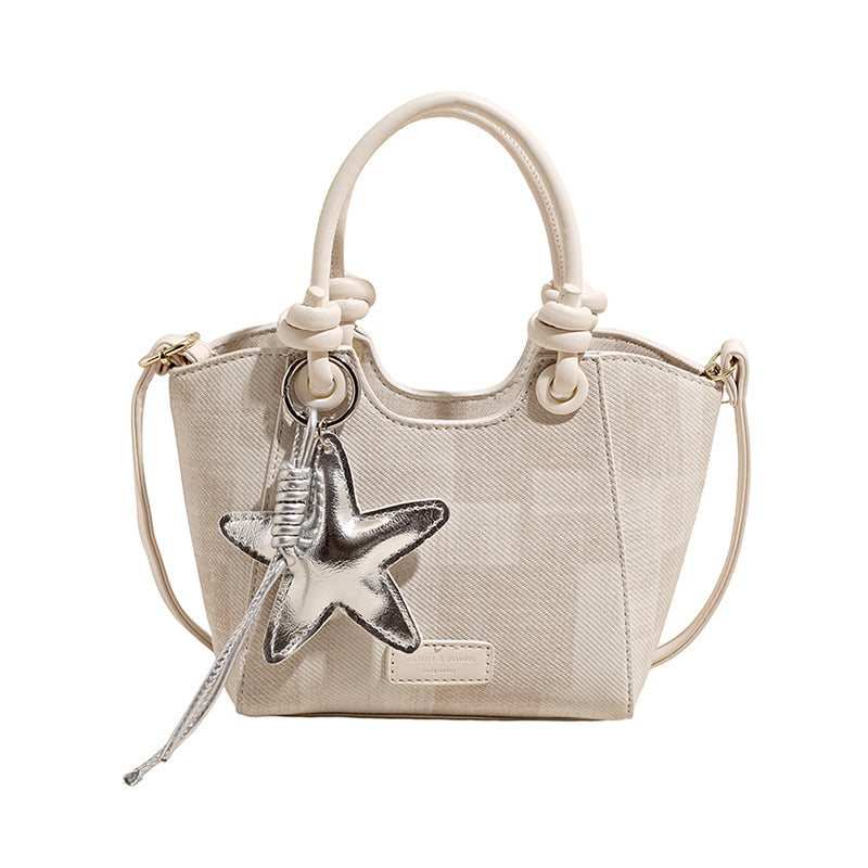 Damen Mini-Handtasche mit modischer Stern-Schlüsselanhänger