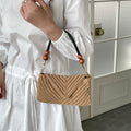 Damen modische geflochtene Schultertasche mit Holzgriff
