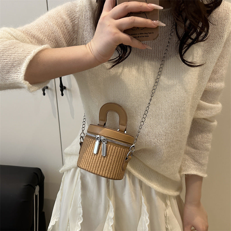 Damen Mini-Rucksack-Handtasche mit elegantem Reißverschluss und praktischem Tragegriff