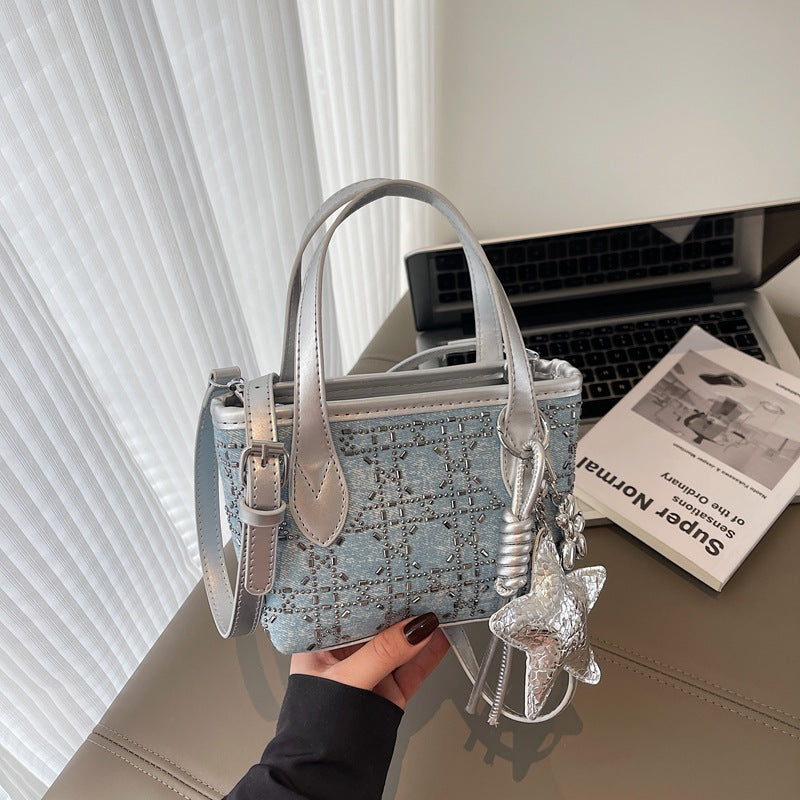 Damen Mini-Handtasche mit funkelndem Stern-Anhänger