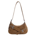 Damenmode Schultertasche aus weichem Wildleder mit einzigartiger Applikation