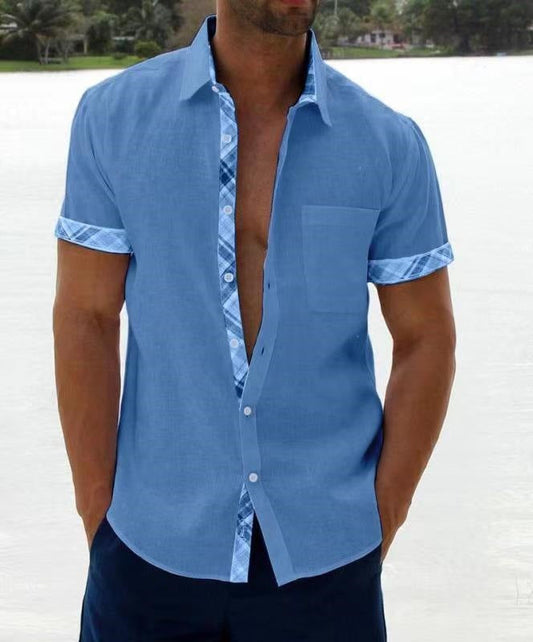 Chemise légère bleue pour homme