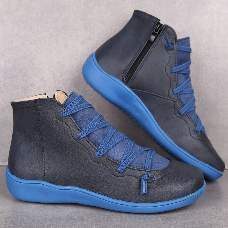 Damen High-Top Sneaker mit trendigem Schnür- und Reißverschlussdesign