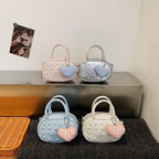 Damen trendige Mini-Handtasche mit auffälligen Perlenapplikationen