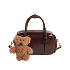 Damen Mini-Handtasche mit charmantem Bärenanhänger