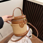 Damen stilvolle Schultertasche im eleganten Korbdesign