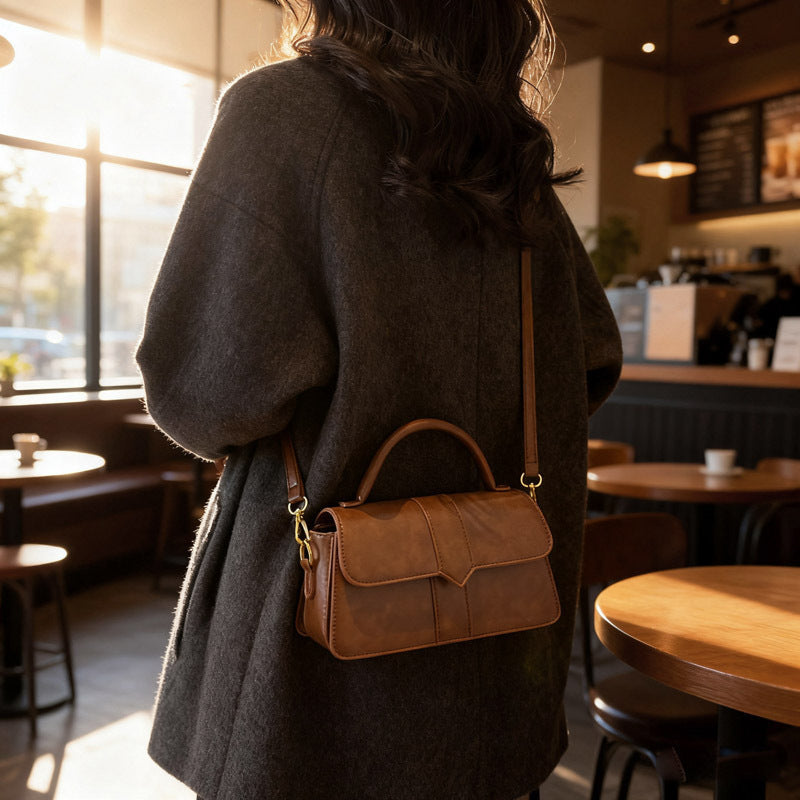 Damen Leder Handtasche mit abnehmbarem Schulterriemen