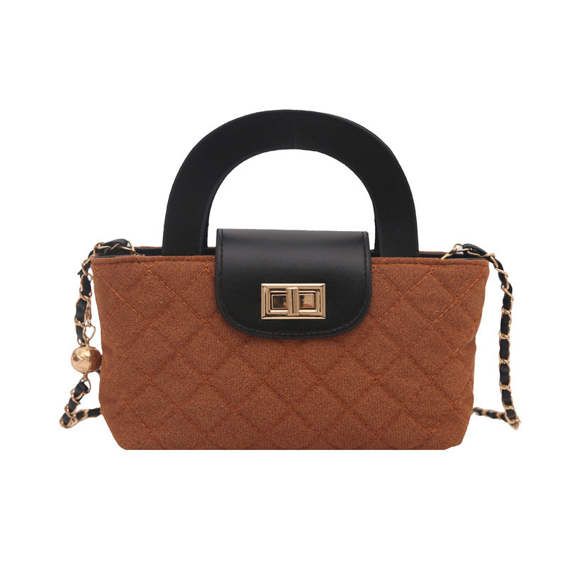 Damen Mini-Handtasche mit elegantem Karomuster