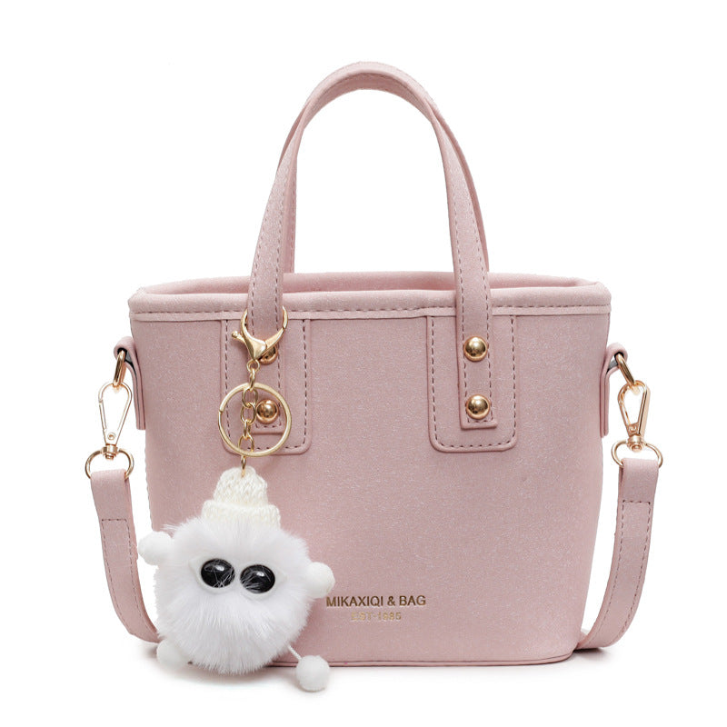 Damen Mini Tasche mit abnehmbarem Plüschanhänger