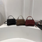 Damen Mini-Handtasche im Retro-Stil mit abnehmbarem Schulterriemen