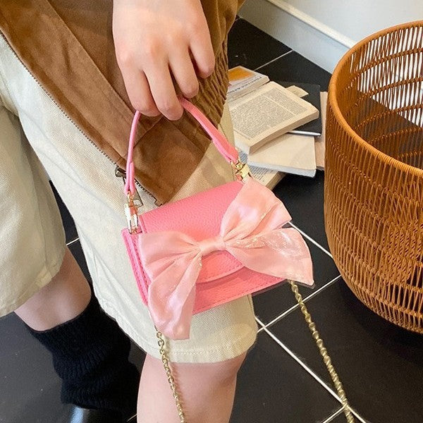 Damen Mini-Handtasche mit dekorativem Schleifen-Design