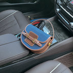 Damen Schultertasche aus robustem Denim mit Lederakzenten