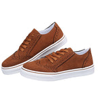 Damen elegante Sneakers mit modischem Brogue-Design