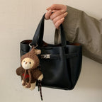 Damen Mini-Handtasche mit süßem Plüsch-Anhänger