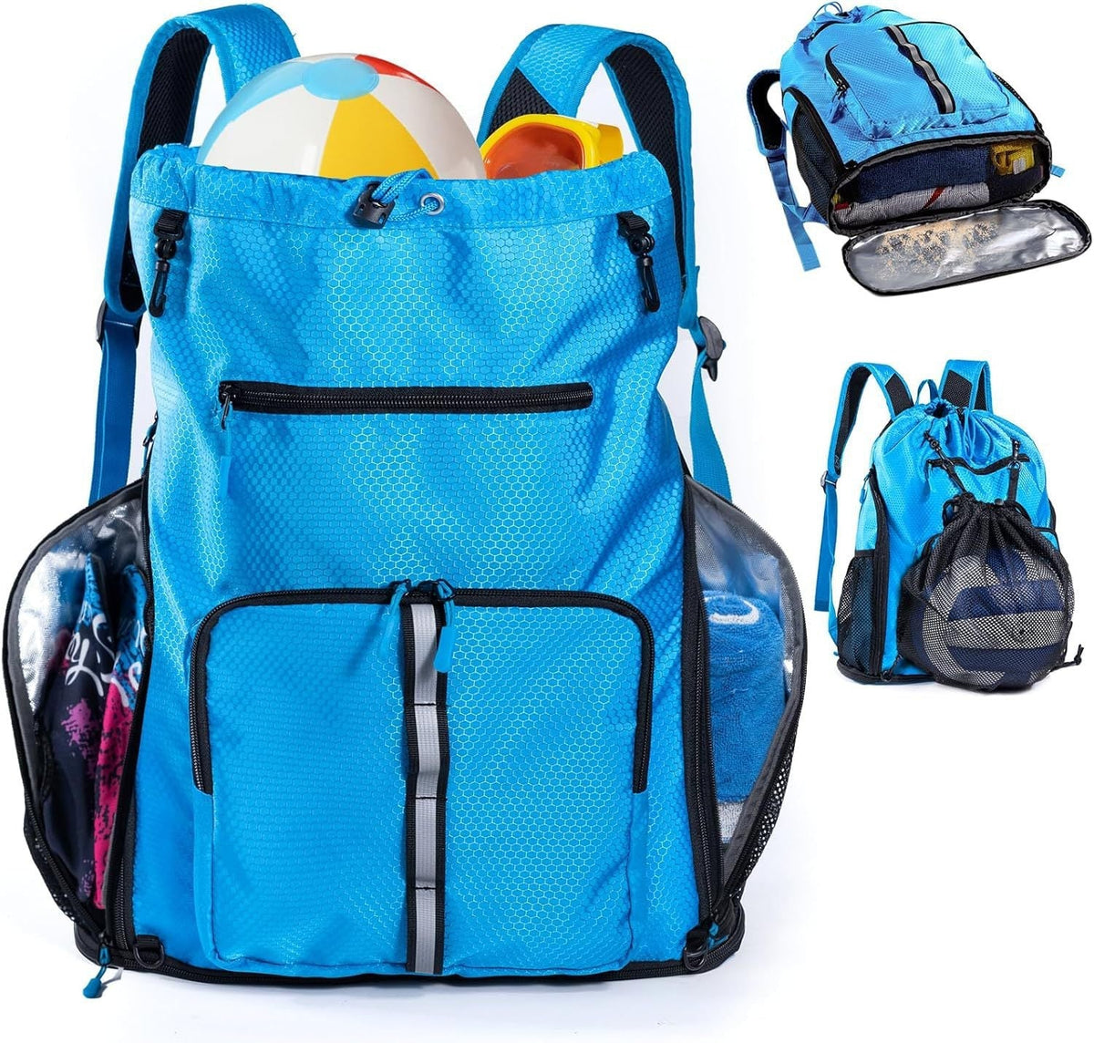 Multifunktionaler Freizeit-Rucksack mit speziellen Fächern für Handtücher und Sportzubehör