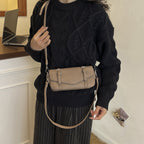 Damen elegante Schultertasche aus strukturiertem synthetischem Leder mit verstellbarem Schulterriemen