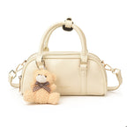 Damen Mini-Handtasche mit verspieltem Teddy-Anhänger