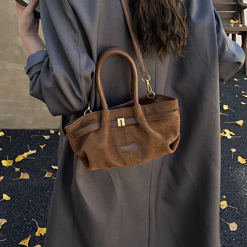Damen trendige Hobo-Tasche aus hochwertigem Wildleder