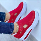 Damen Atmungsaktive Slip-On Sneaker mit Flexiblem Design und Gepolsterter Sohle