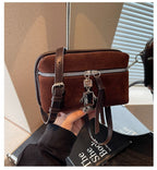 Damen praktische Schultertasche aus hochwertigem Wildleder