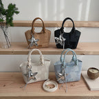 Damen Mini-Handtasche mit modischer Stern-Schlüsselanhänger