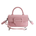 Damen Mini-Handtasche mit dekorativem Druckverschluss