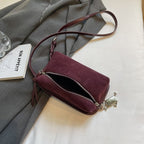 Damen praktische Schultertasche aus hochwertigem Wildleder