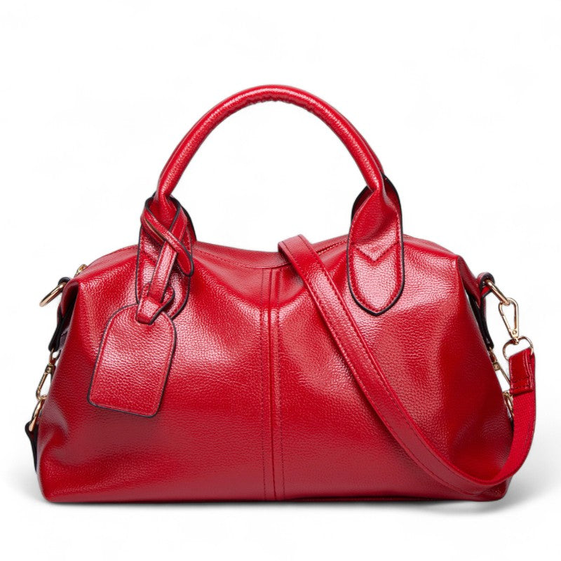 Texturierte Leder Schulterhandtasche