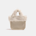 Damen Mini-Bag mit luxuriösem Kunstpelzkragen