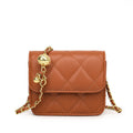 Damen Mini Umhängetasche mit glänzender Kette und charmantem Anhänger