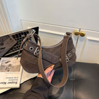 Damenmode Schultertasche aus weichem Wildleder mit einzigartiger Applikation