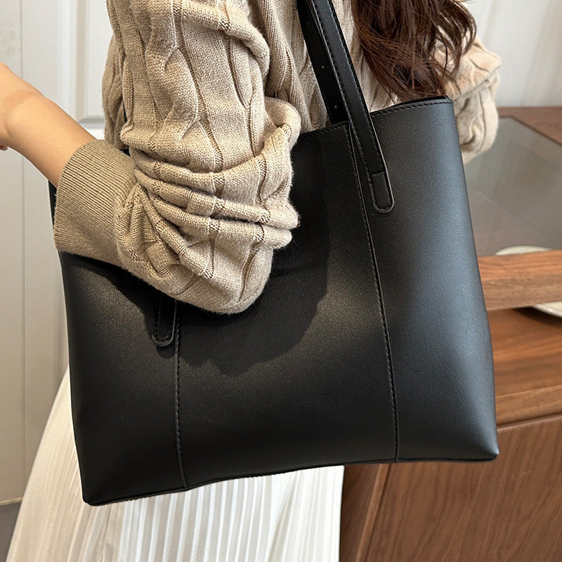 Damen elegante Einkaufstasche aus hochwertigem Kunstleder mit markantem Design