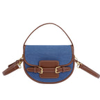 Damen Schultertasche aus robustem Denim mit Lederakzenten